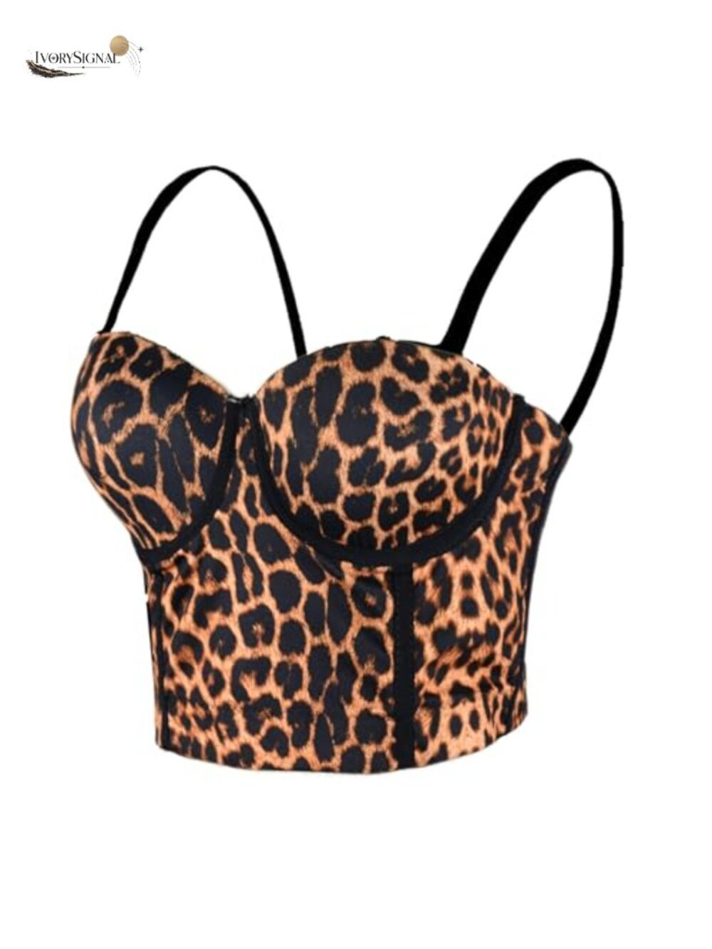Leopard Print Bustier Crop Top Sleeveless Corset Top